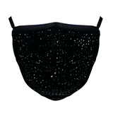 Rhinestone Mask - Black Crystal on Black