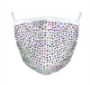 Rhinestone Mask - Rainbow Crystal on White