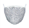 Rhinestone Mask - Silver Crystal on White